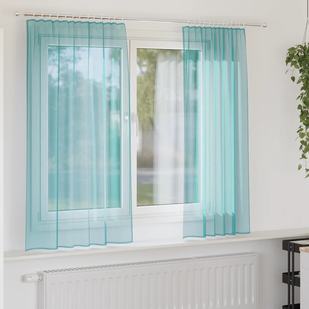 Vidaxl tende voile con tasche per aste 2 pz turchese