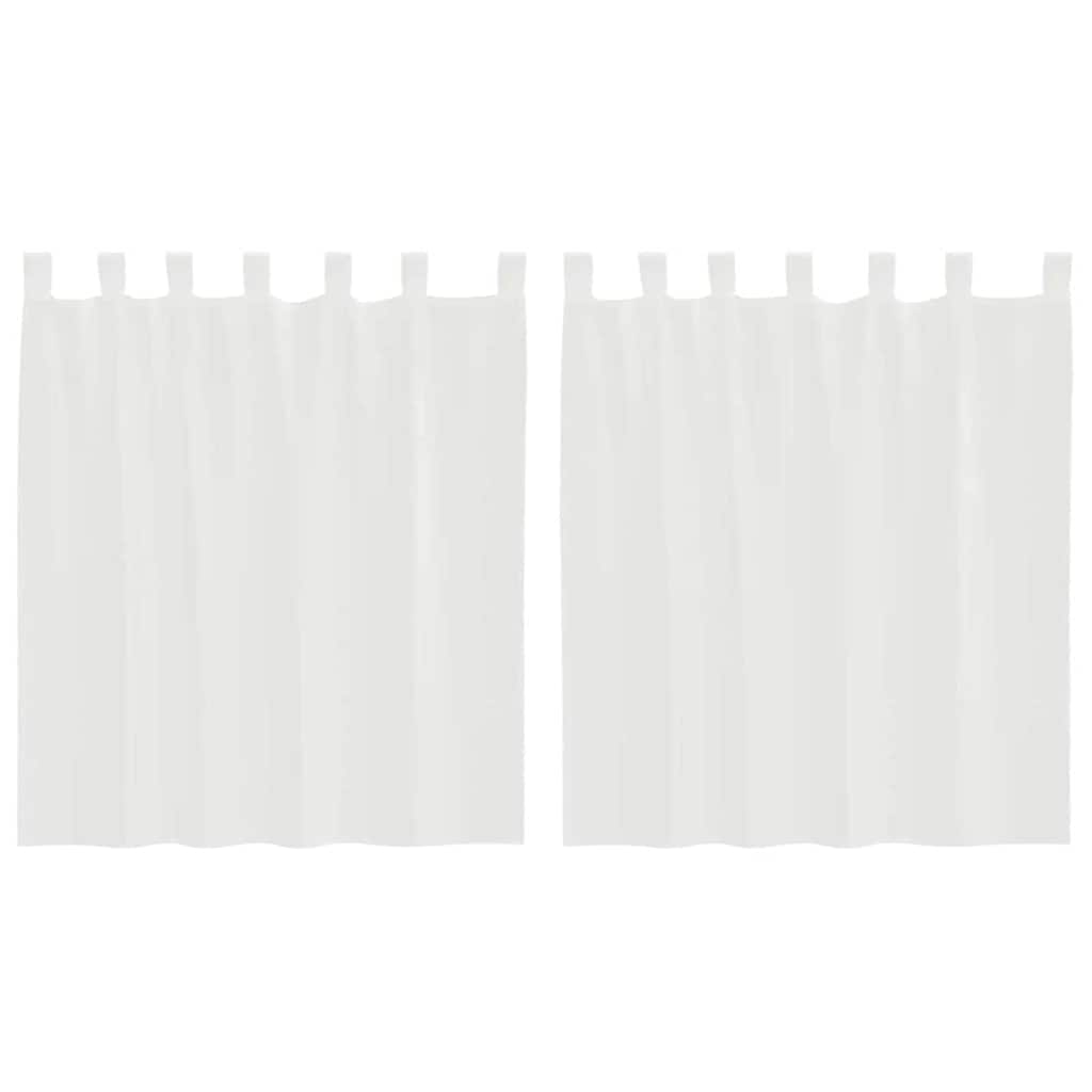 Vidaxl tende in voile con tasche per aste 2 pz bianche