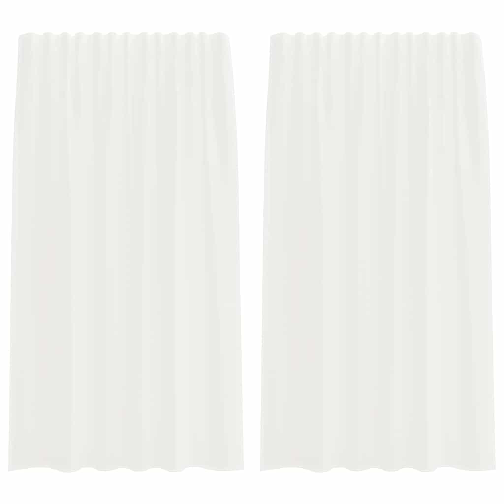 Vidaxl tende in voile con tasche per aste 2 pz bianche
