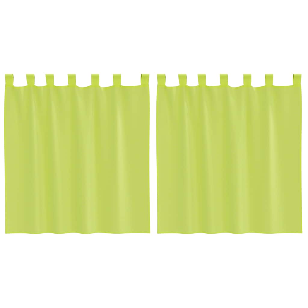 VidaXL tende in voile con bordo superiore 2 pezzi verde mela
