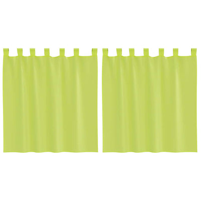 VidaXL tende in voile con bordo superiore 2 pezzi verde mela