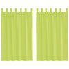 VidaXL tende in voile con bordo superiore 2 pezzi verde mela