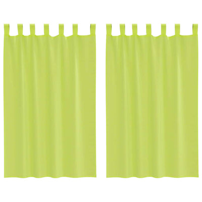 VidaXL tende in voile con bordo superiore 2 pezzi verde mela