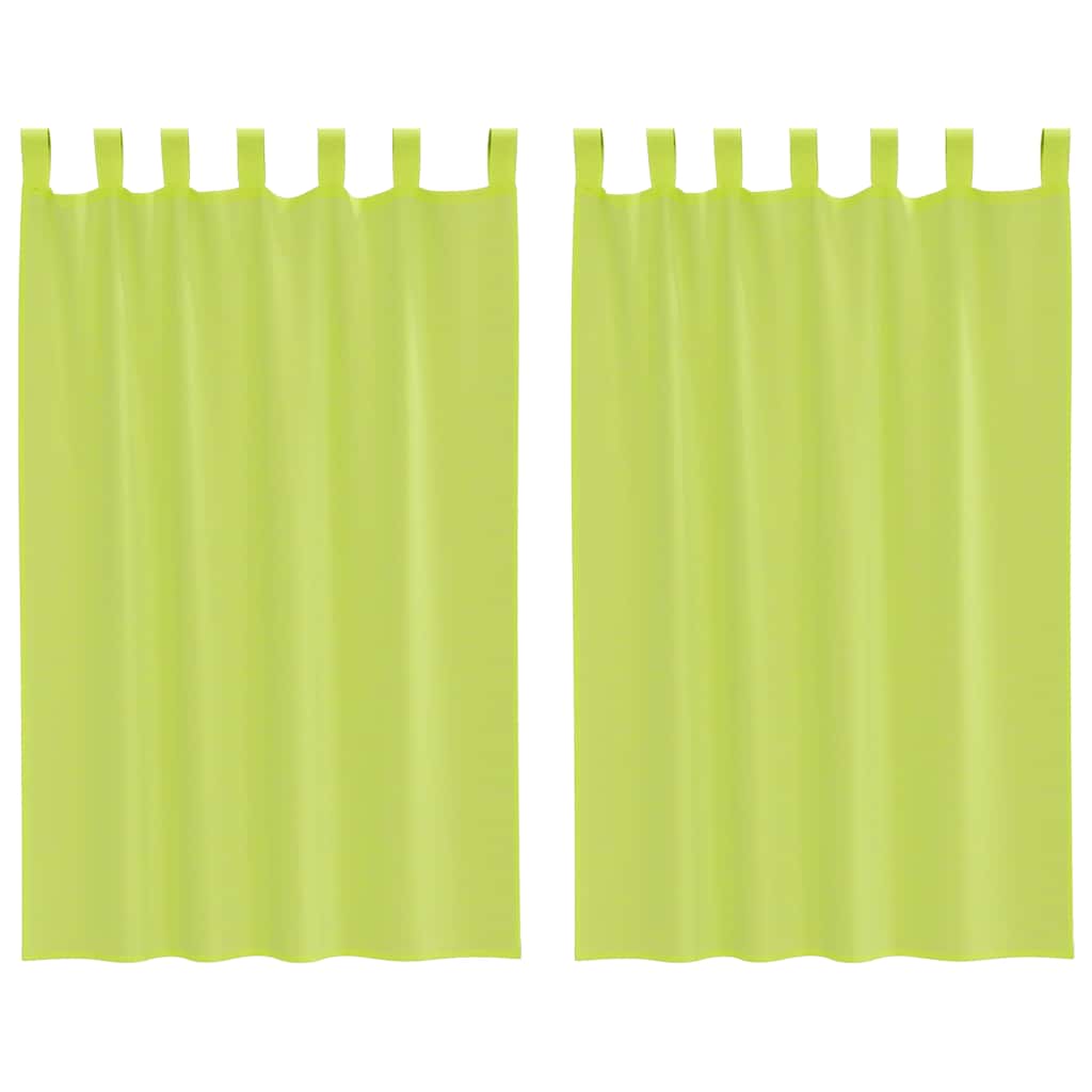 VidaXL tende in voile con bordo superiore 2 pezzi verde mela