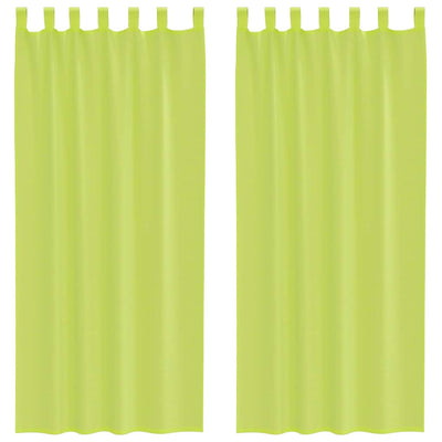 VidaXL tende in voile con bordo superiore 2 pezzi verde mela