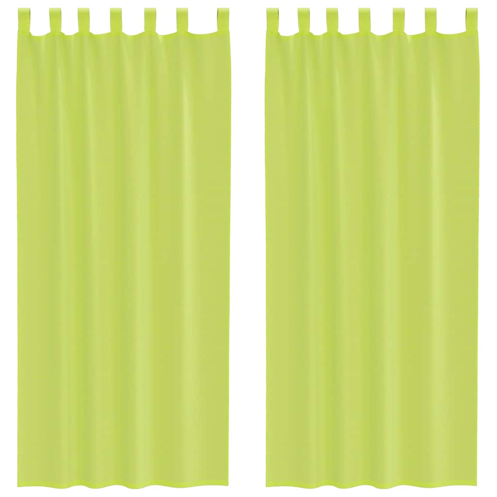 VidaXL tende in voile con bordo superiore 2 pezzi verde mela