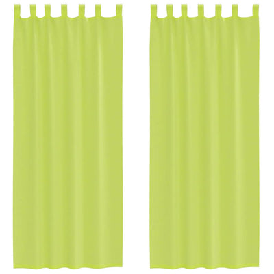 VidaXL tende in voile con bordo superiore 2 pezzi verde mela