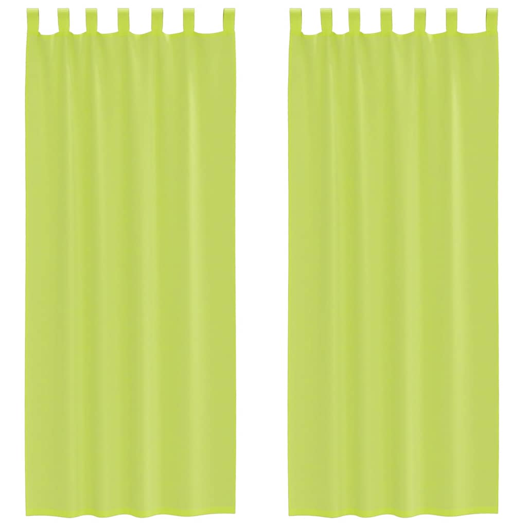 VidaXL tende in voile con bordo superiore 2 pezzi verde mela