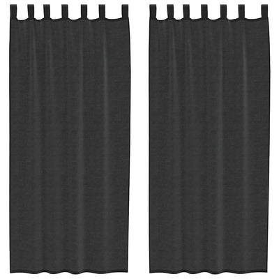 Vidaxl gordijnen voile met tab top 2 st zwart