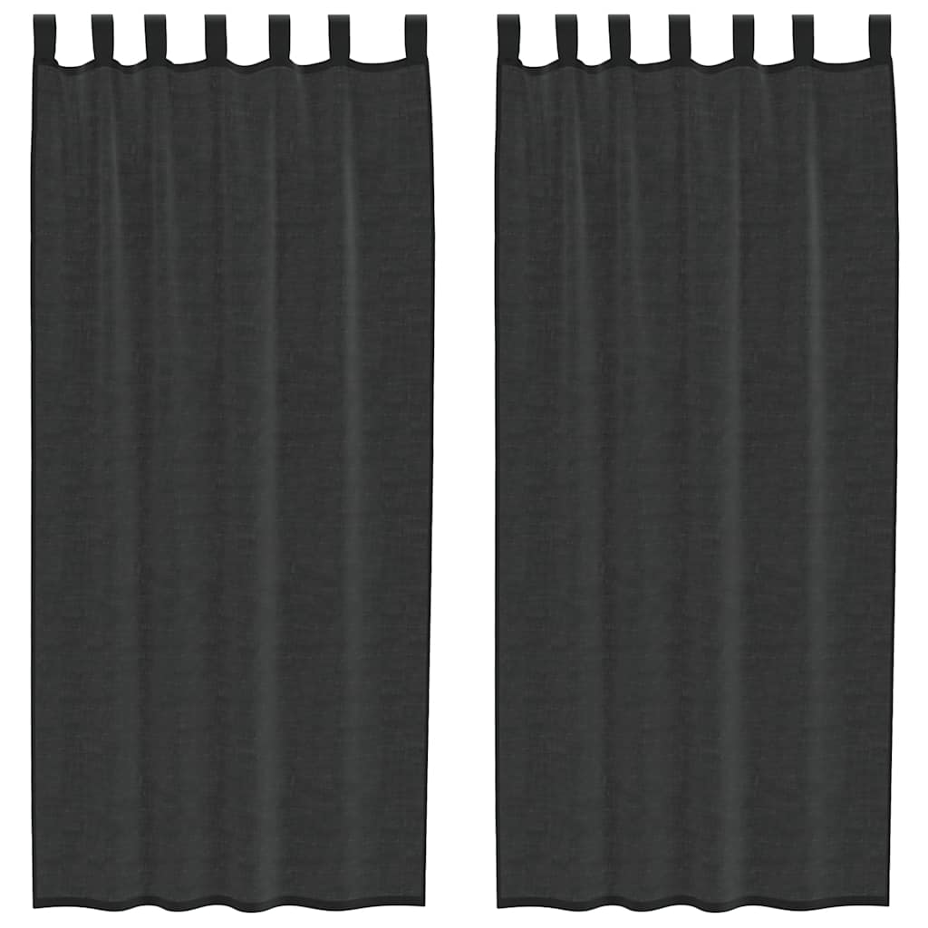 Vidaxl gordijnen voile met tab top 2 st zwart