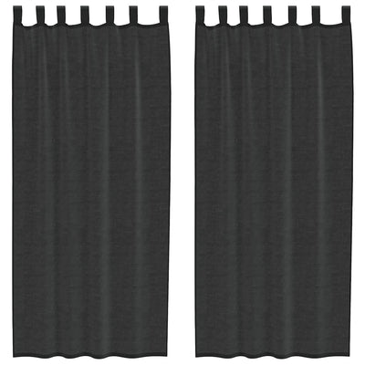 Vidaxl gordijnen voile met tab top 2 st zwart
