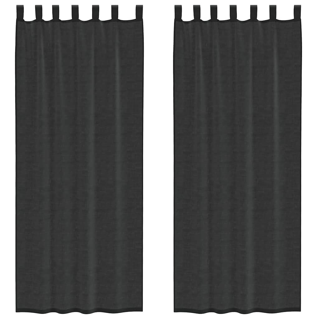 Vidaxl gordijnen voile met tab top 2 st zwart
