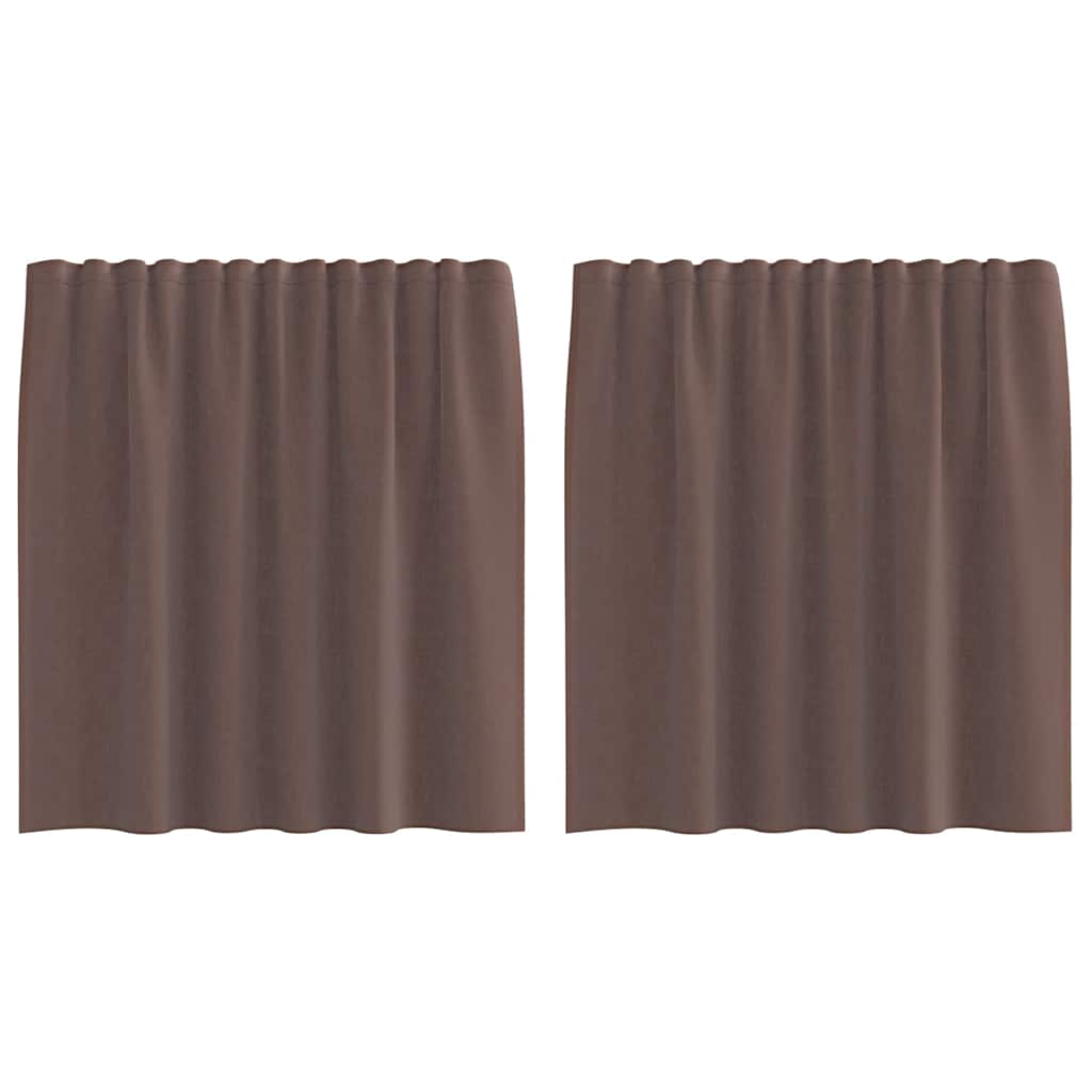 Vidaxl cortinas gasa con trabilla 2 piezas marrón