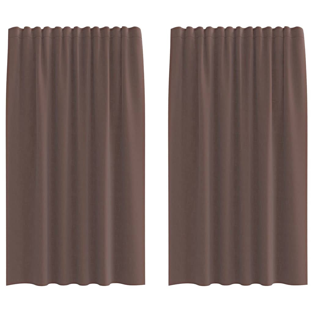 Vidaxl tende in voile con linguetta superiore 2 pz marrone