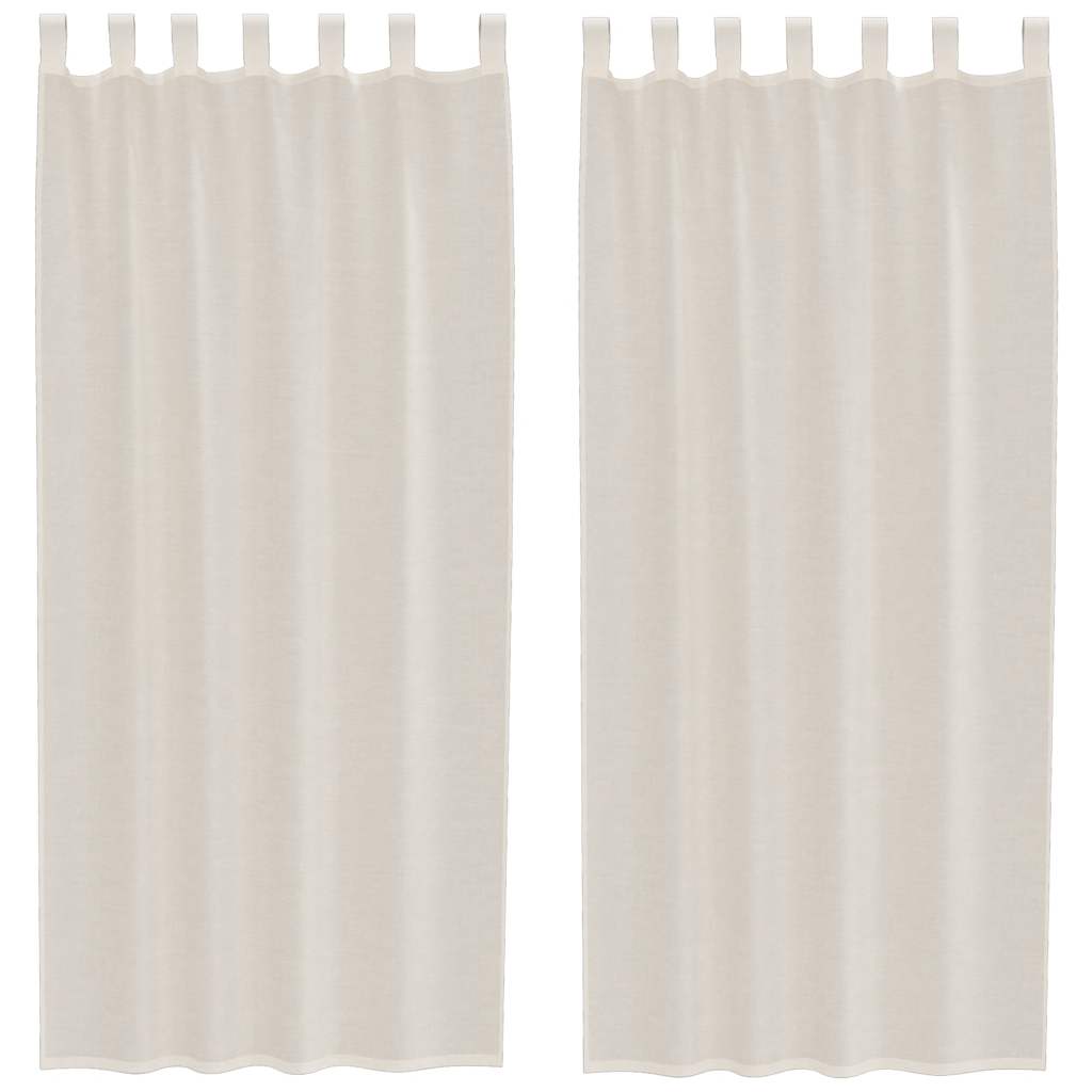 Vidaxl gordijnen voile met tab top 2 st crèmekleurig