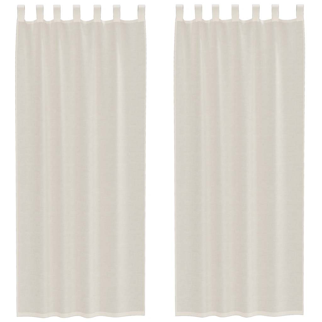 Vidaxl tende in voile con linguetta superiore 2 pz color crema