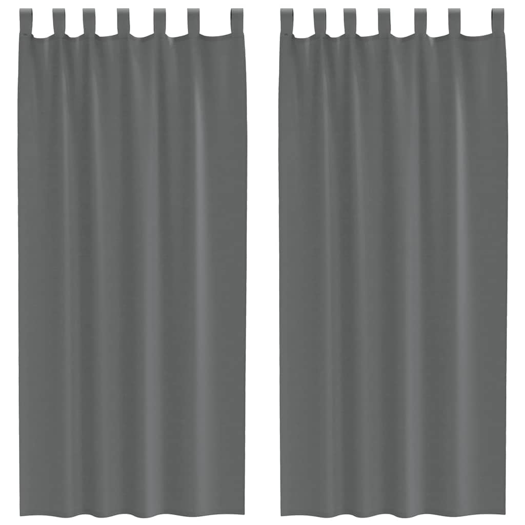 Vidaxx cortinas voile con trabillas 2 piezas 140x225 cm gris oscuro