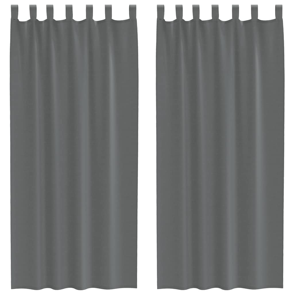 Tende Vidaxx voile con passanti 2 pezzi 140x245 cm grigio scuro