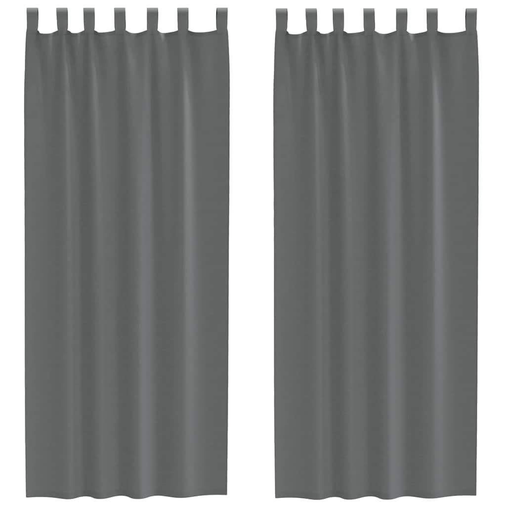Vidaxx cortinas voile con trabillas 2 piezas 140x260 cm gris oscuro