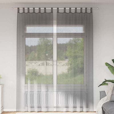Tende Vidaxx voile con passanti 2 pz 140x260 cm grigio scuro
