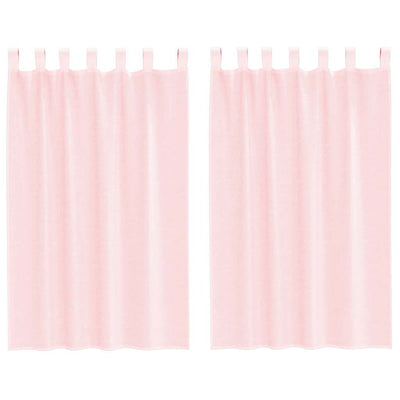 Tende Vidaxx in voile con passanti 2 pz 140x175 cm rosa chiaro