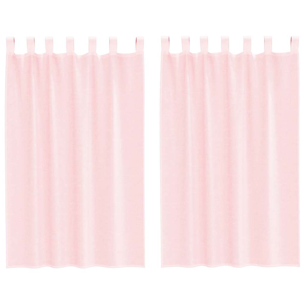 Tende Vidaxx in voile con passanti 2 pz 140x175 cm rosa chiaro