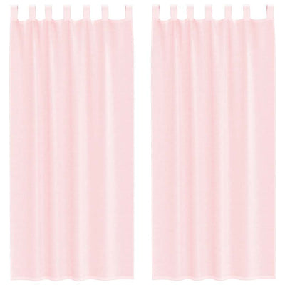 Tende Vidaxx voile con passanti 2 pz 140x225 cm rosa chiaro