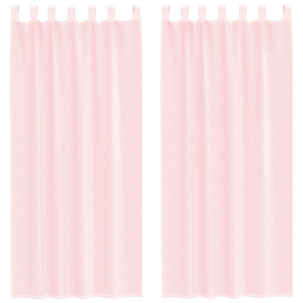 Vidaxx cortinas voile con trabillas 2 piezas 140x225 cm rosa claro