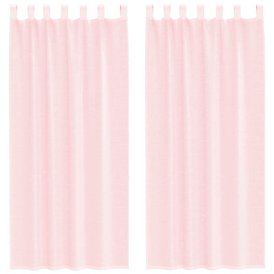Tende Vidaxx in voile con passanti 2 pz 140x245 cm rosa chiaro