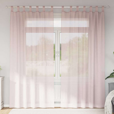 Tende Vidaxx in voile con passanti 2 pz 140x245 cm rosa chiaro