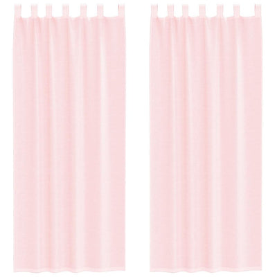 Tende Vidaxx voile con passanti 2 pz 140x260 cm rosa chiaro