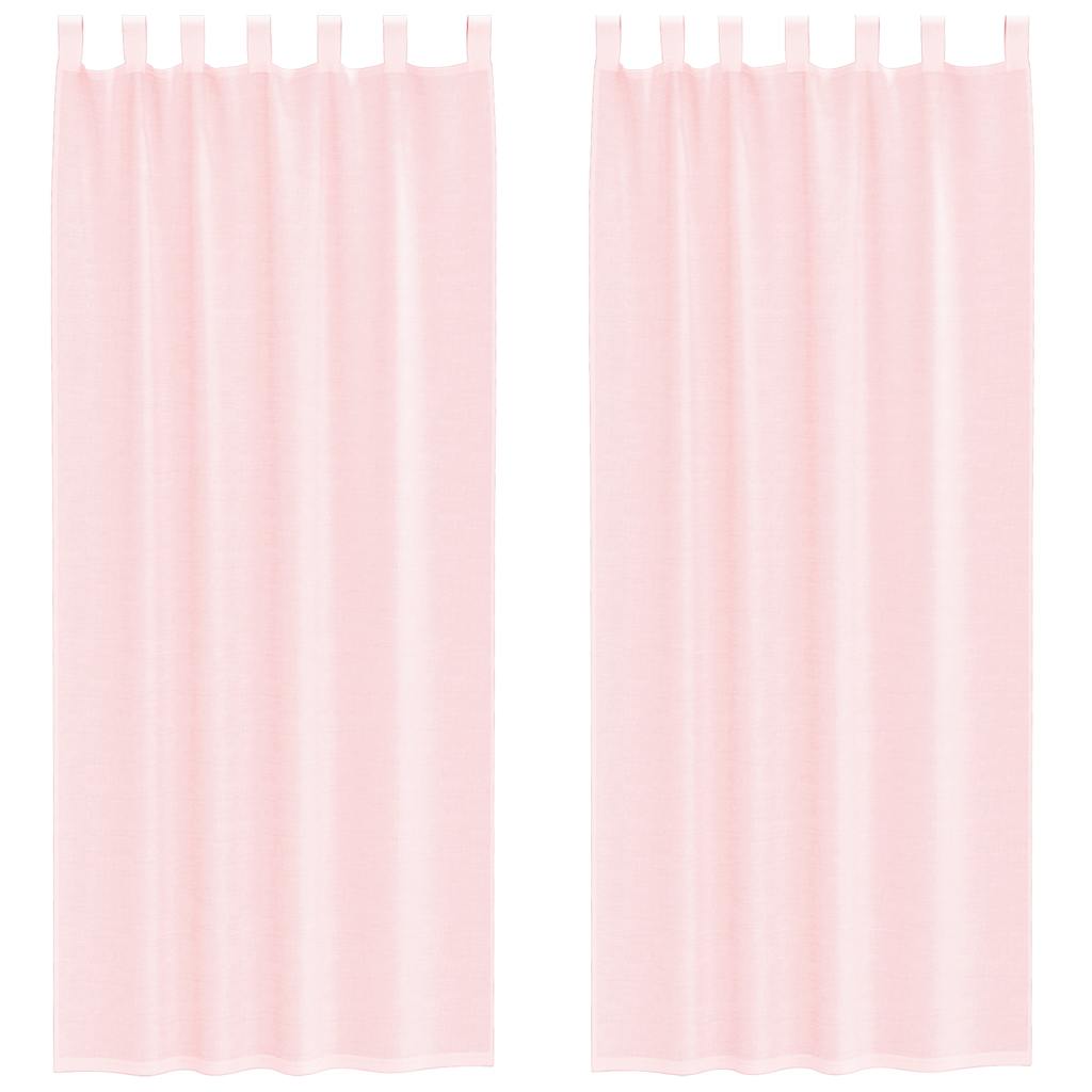 Tende Vidaxx voile con passanti 2 pz 140x260 cm rosa chiaro