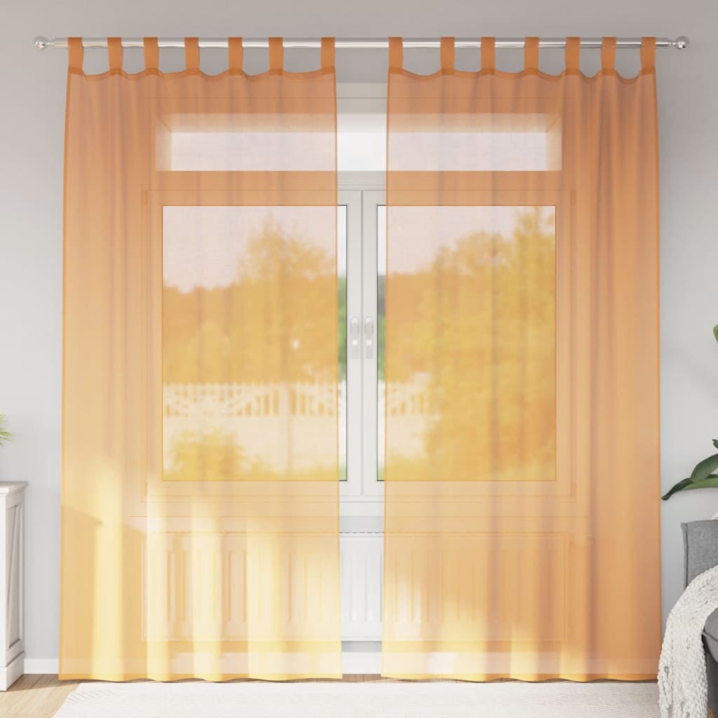 Vidaxx cortinas con trabillas 2 piezas 140x245 cm naranja