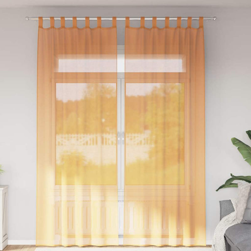 Vidaxx cortinas voile con trabillas 2 piezas 140x260 cm naranja