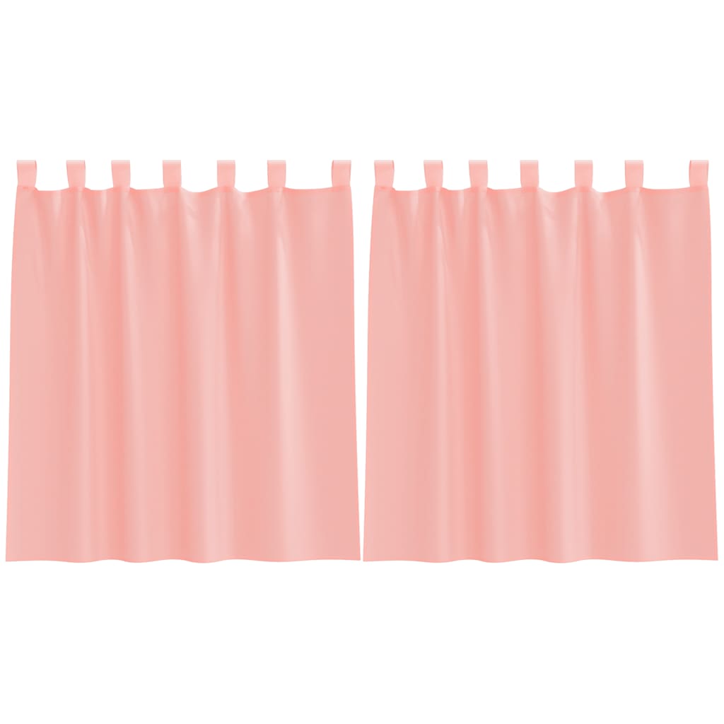 Vidaxx cortinas voile con trabillas 2 piezas 140x140 cm rosa