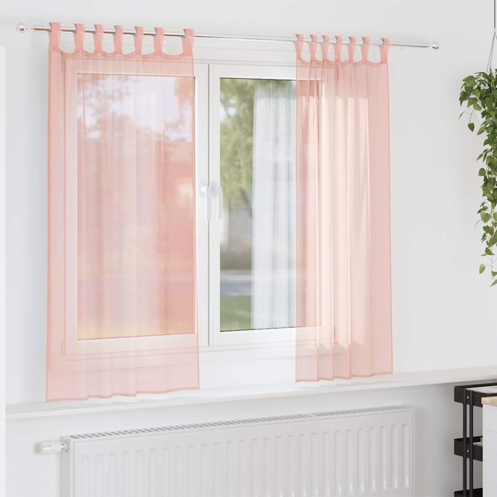 Tende Vidaxx con passanti 2 pz 140x175 cm rosa