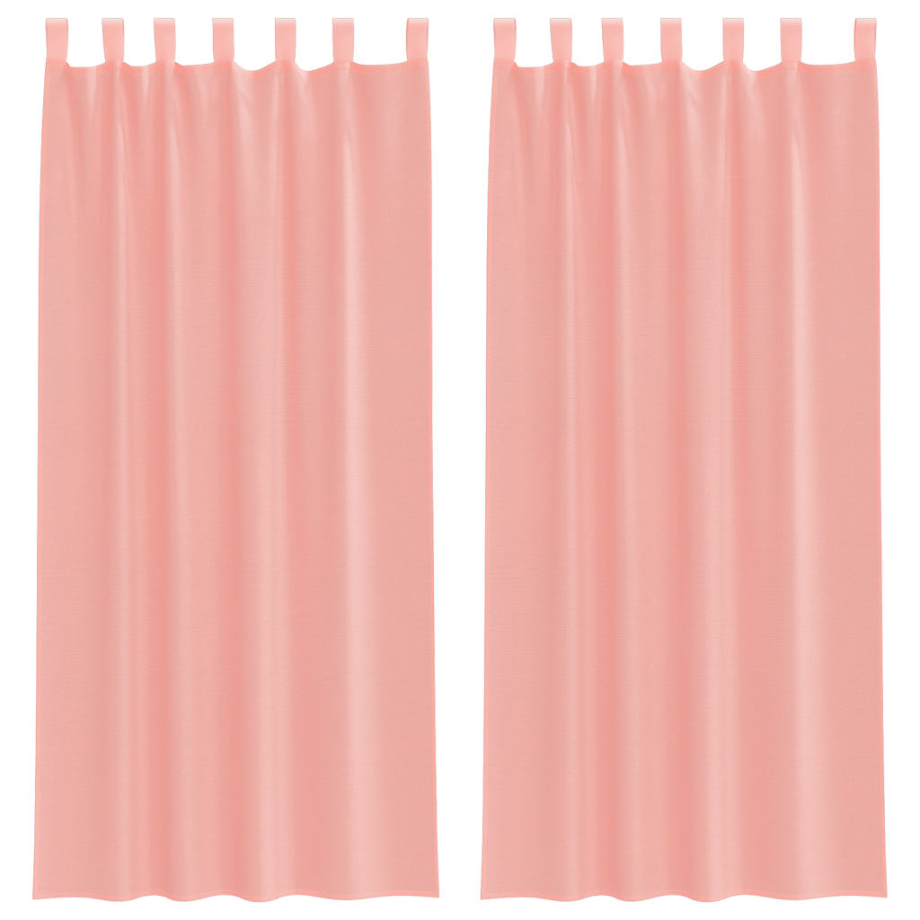 Tende Vidaxx voile con passanti 2 pz 140x225 cm rosa