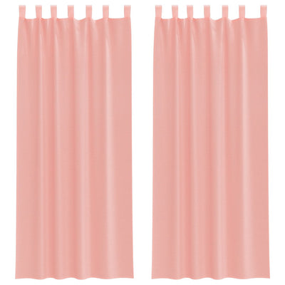 Tende Vidaxx voile con passanti 2 pz 140x260 cm rosa