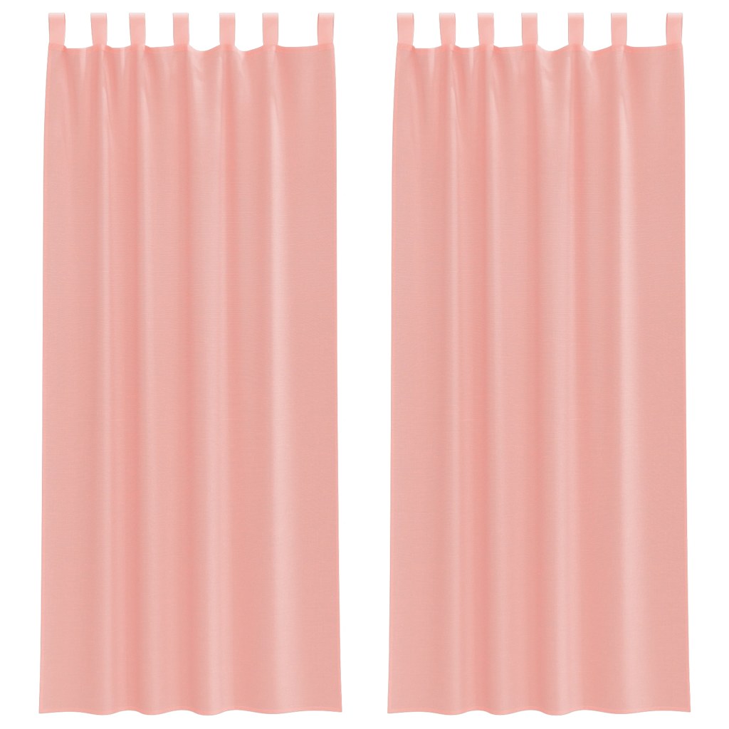Tende Vidaxx voile con passanti 2 pz 140x260 cm rosa