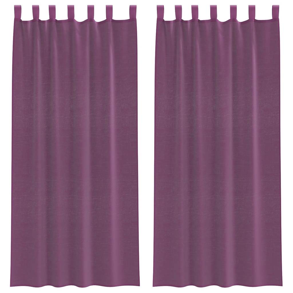 Tende Vidaxx in voile con passanti 2 pz 140x225 cm viola