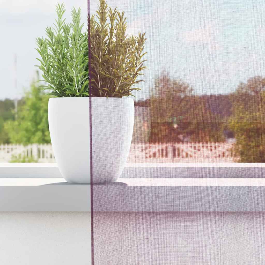Tende Vidaxx in voile con passanti 2 pz 140x225 cm viola