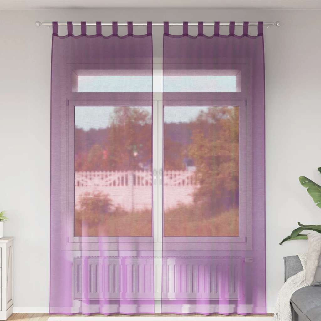Tende Vidaxx con passanti 2 pz 140x260 cm viola