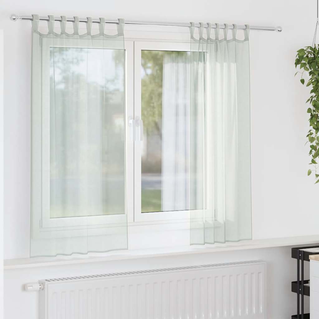 Vidaxx cortinas voile con trabillas 2 piezas 140x140 cm gris claro