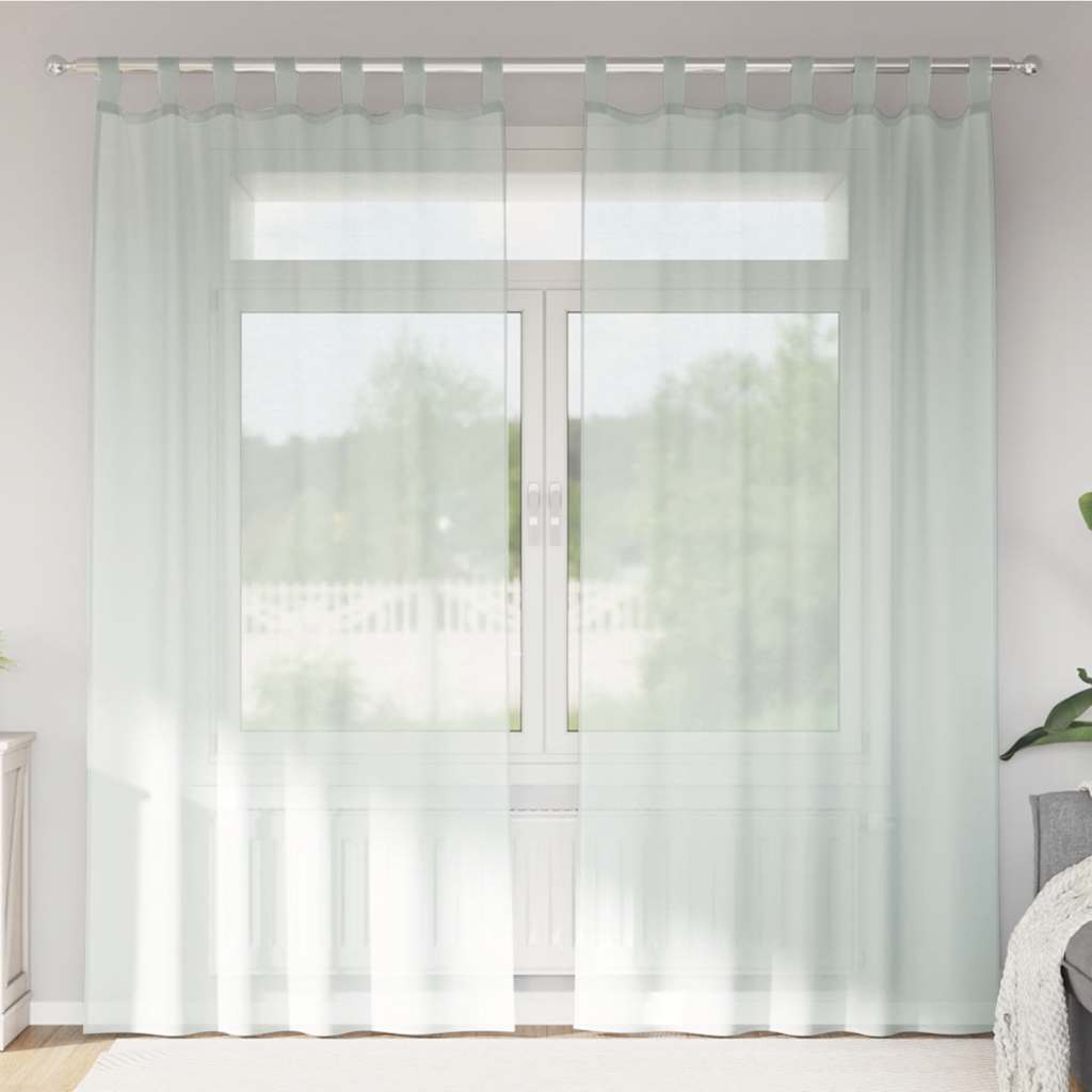 Vidaxx cortinas voile con trabillas 2 piezas 140x225 cm gris claro