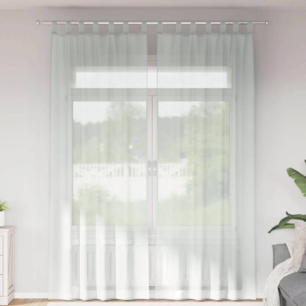 Tende Vidaxx voile con passanti 2 pz 140x260 cm grigio chiaro