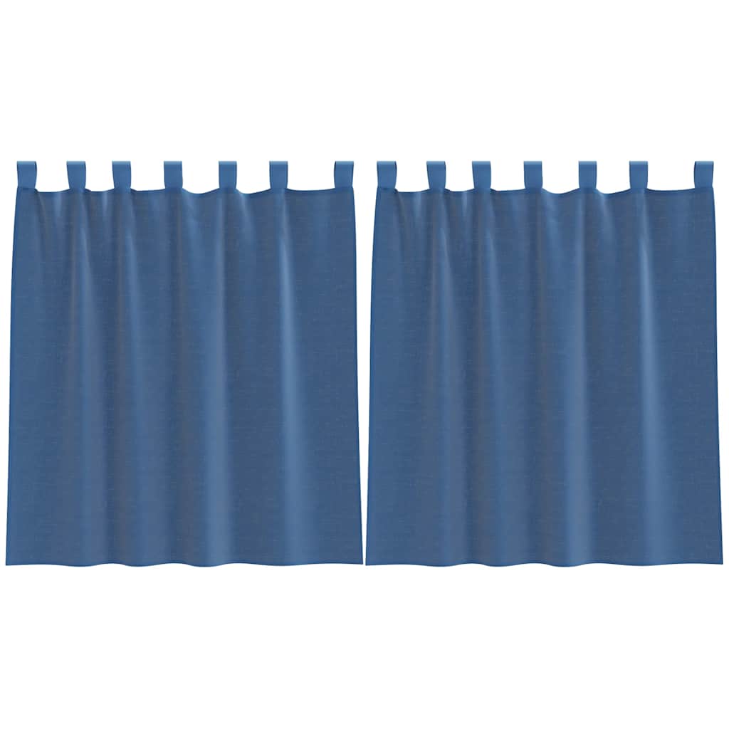 Tende Vidaxx in voile con passanti 2 pezzi 140x140 cm blu reale