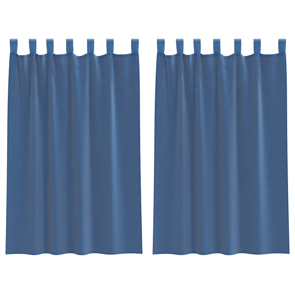 Tende Vidaxx in voile con passanti 2 pezzi 140x175 cm blu reale