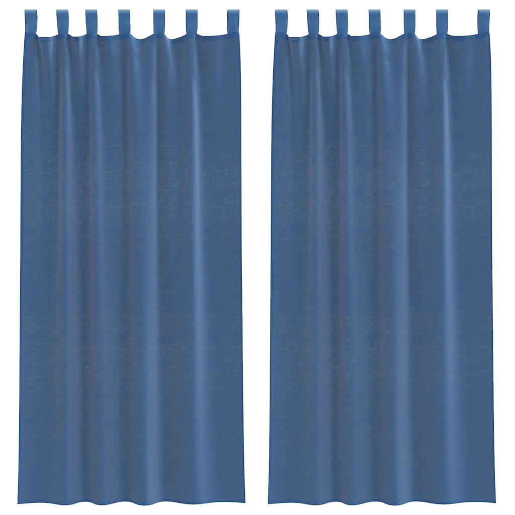 Tende Vidaxx in voile con passanti 2 pezzi 140x225 cm blu reale