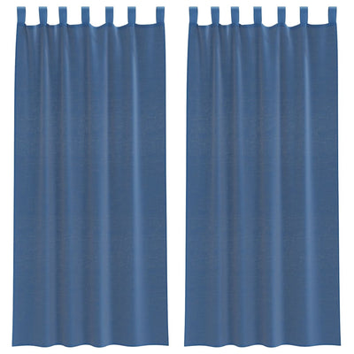 Tende Vidaxx in voile con passanti 2 pezzi 140x225 cm blu reale