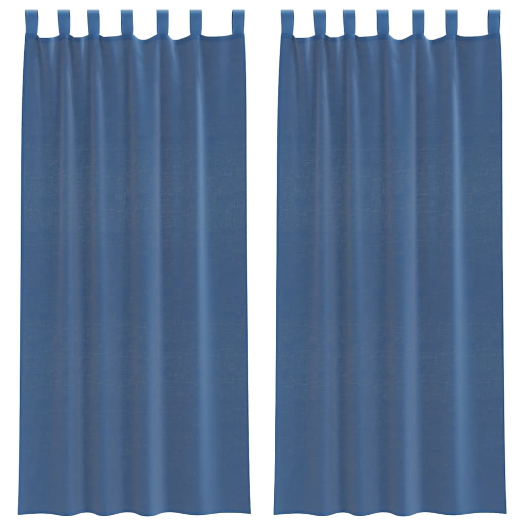 Tende Vidaxx in voile con passanti 2 pezzi 140x245 cm blu reale
